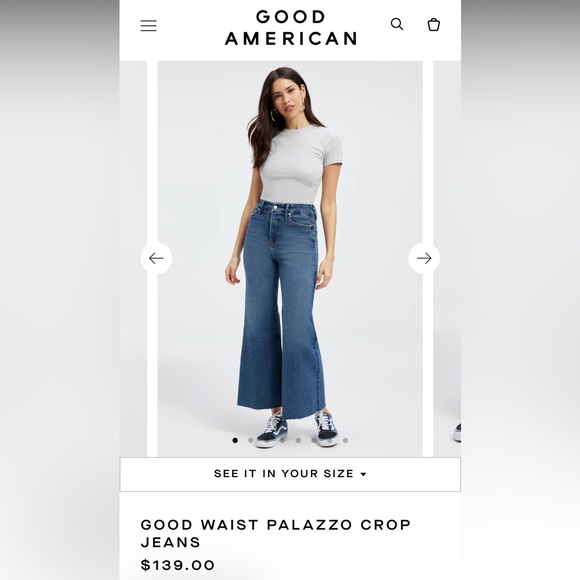 Good American Cropped Jeans - Picture 1 of 4